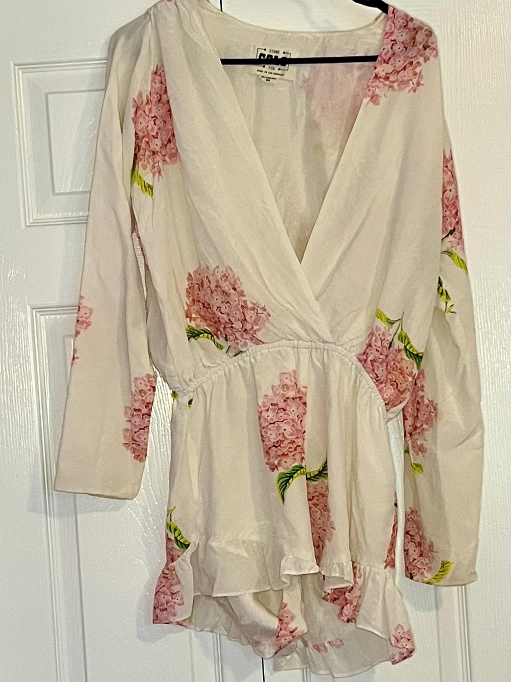 Stone Cold Fox - Floral Wrap Peplum Blouse - Pink Floral